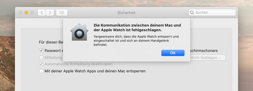 Kommunikation mit der Apple Watch ist fehlgeschlagen… das Problem lässt sich lösen.