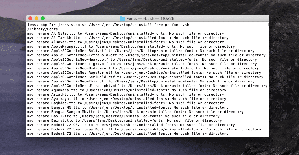 Unter macOS Catalina ist die Ordnerstruktur für die Systemdateien dummerweise anders, sodass das Script nur jede Menge Fehler auswirft, aber nichts bewegt.
