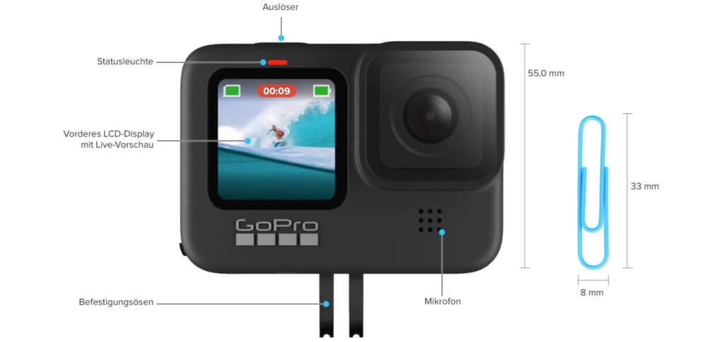 Die GoPro HERO9 Black ist zwar klein, aber voll moderner Technik. Die robuste Action Cam vom Marktführer bietet 5K Video, 20 MP Fotos und eine starke Bildstabilisierung. Was noch? Das lest ihr in diesem Beitrag. GoPro Hero 9 Schwarz