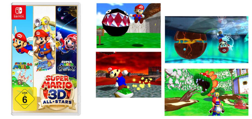 Ab heute könnt ihr Super Mario 3D All-Stars kaufen. Bei Amazon lässt sich sowohl eine physische Version als auch ein Download-Code für den Nintendo eShop bestellen. Im Set enthalten sind Super Mario 64, Super Mario Sunshine und Super Mario Galaxy.