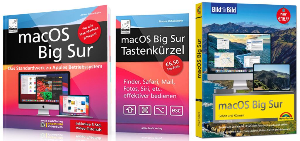 Hier findet ihr das richtige macOS Big Sur Handbuch für die Nutzung des neuen Betriebssystems an Mac, iMac und MacBook. Vom umfangreichen Kompendium bis zur Shortcut-Sammlung ist alles dabei ;)