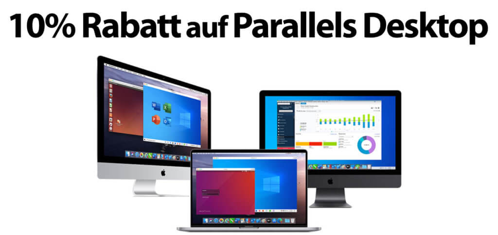 Nur noch bis zum 31.10.2020 mit dem folgenden Code 10% Rabatt auf Parallels Desktop bekommen und die VM-Software für Windows am Apple Mac günstiger kaufen!