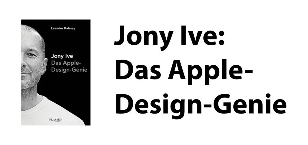 Jony Ive: Das Apple-Design-Genie von Leander Kahney ist eine Biografie, die den berühmten Designer und u. a. sein Wirken unter Steve Jobs zeigt. Das Buch zeigt seine Entwicklung bis 2014, dem Erscheinungsjahr. Jony Ive war bis 2019 bei Apple tätig.