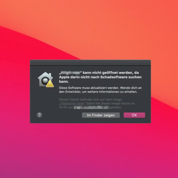 App kann nicht geöffnet werden – Mac Fehler