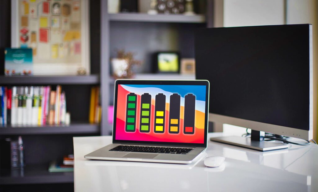 Das 13 Zoll MacBook Pro ist eine kleine Rechenmaschine mit unglaublich langer Akkulaufzeit, die durch die Effizienz des Apple Silicon Prozessors erreicht wird.