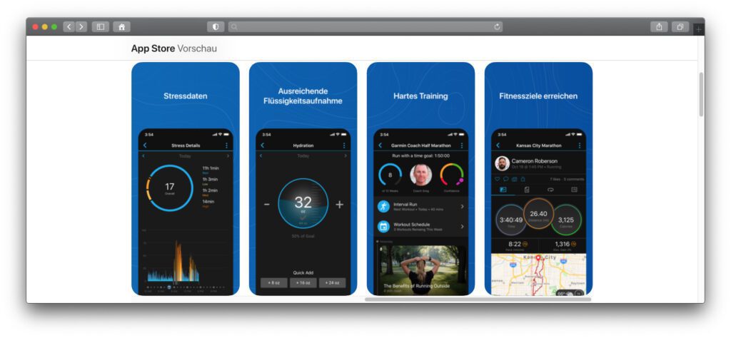 Garmin Connect und weitere App-Angebote des Herstellers findet ihr sowohl für iOS als auch für Android.