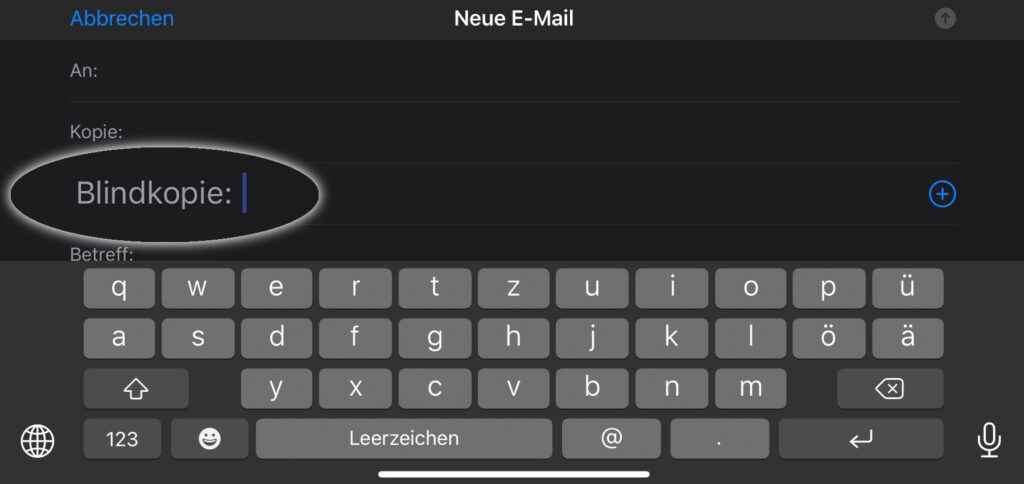 Blindkopie in Apple Mail am iPhone nutzen: Schritt-für-Schritt-Anleitung für das Aktivieren vom Adressfeld „Blindkopie“ in der Mail App unter iOS.