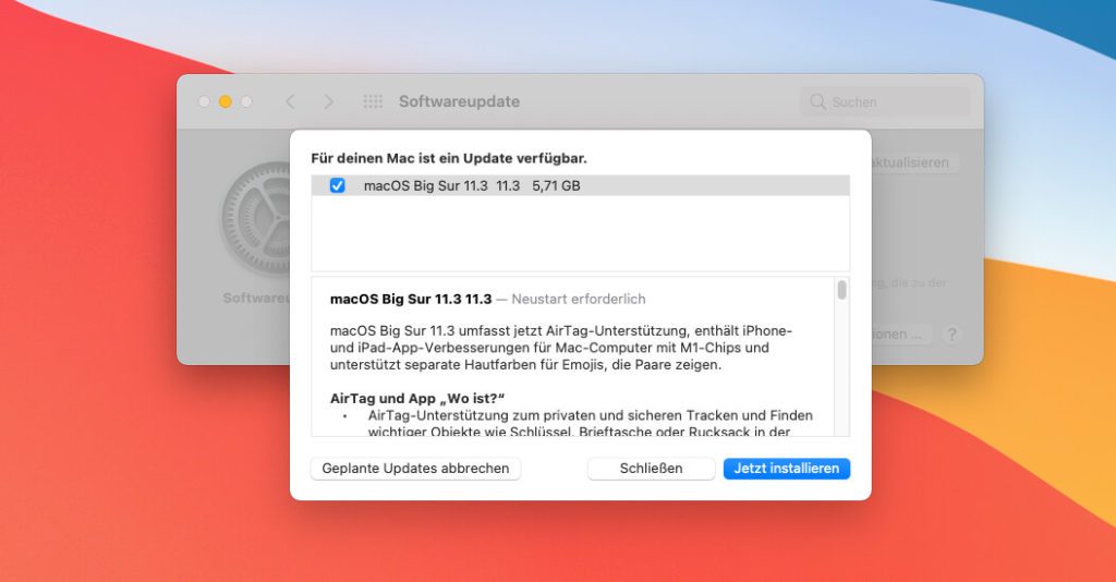 Apple informiert auch bei macOS 11.3 über die Neuerungen des Updates.