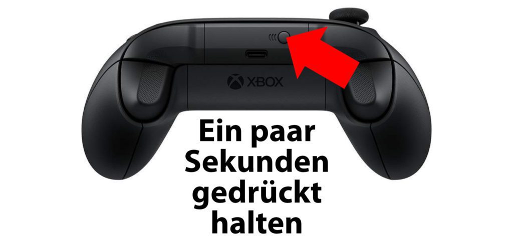 Am Xbox Wireless Controller gibt es einen Pairing Button, der zum Koppeln per Bluetooth mehrere Sekunden lang gedrückt werden muss.