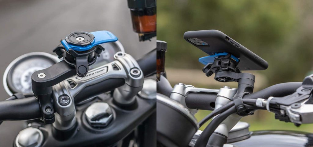 Motorradfahren zerstört Kamerastabilisierung – Der Sensor-Stabilisator in iPhone 11 und iPhone 12 Modellen können durch die Vibrationen des Motorrads geschrottet werden. Vielleicht hilft ein Schwingungsdämpfer von Quad Lock (s. Bilder)?
