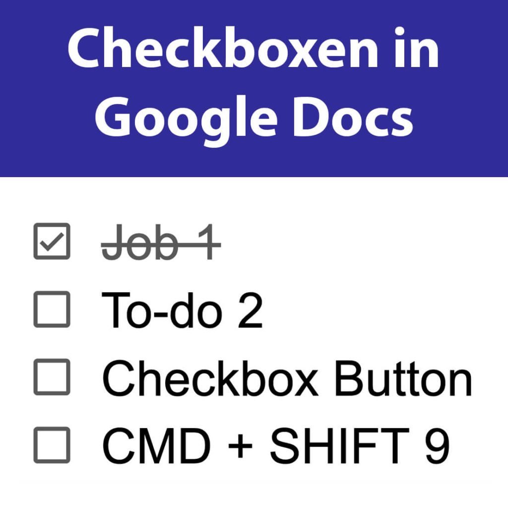 Google Docs Checkboxen