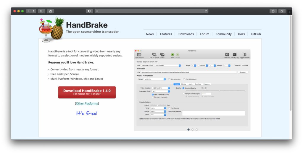 Der HandBrake 1.4.0 Download steht ab macOS 10.11 sowie für Windows und Linux bereit. Die kostenlose App hilft dabei, DVD-Filme auf die Festplatte zu kopieren und Videos zu konvertieren. 