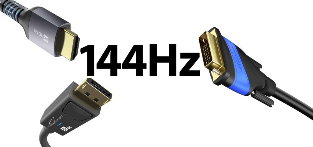 Welches Kabel braucht man für einen 144Hz Monitor? Welches Kabel eignet sich am besten für den Gaming-Monitor – HDMI 2.1 oder DisplayPort 1.4 oder Dual Link DVI-D? Hier bekommt ihr Antworten auf eure Fragen!