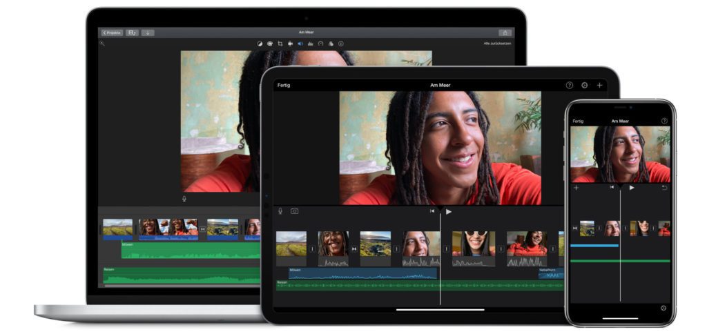 In 2021 ist die iMovie App in ihrem Funktionsumfang ziemlich gewachsen. Nicht nur können iPhone- und iPad-Projekte auf dem Mac weiter bearbeitet werden. Auch der Cinemativ Mode des iPhone 13 kann nun auf Mac-Modellen mit macOS 12 oder neuer genutzt werden.