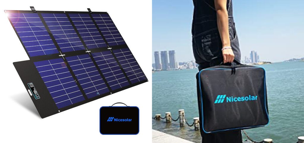 Nicesolar bietet klappbare Solarmodule für mobile Powerstations, Laptops, Smartphones und mehr. Bis zu 200 W Leistung zum Aufladen vom tragbaren Stromspeicher sind dabei möglich. Die tragbaren Solarpanels bieten Anschlüsse für verschiedenste mobile Stromspeicher sowie USB-C und USB-A.