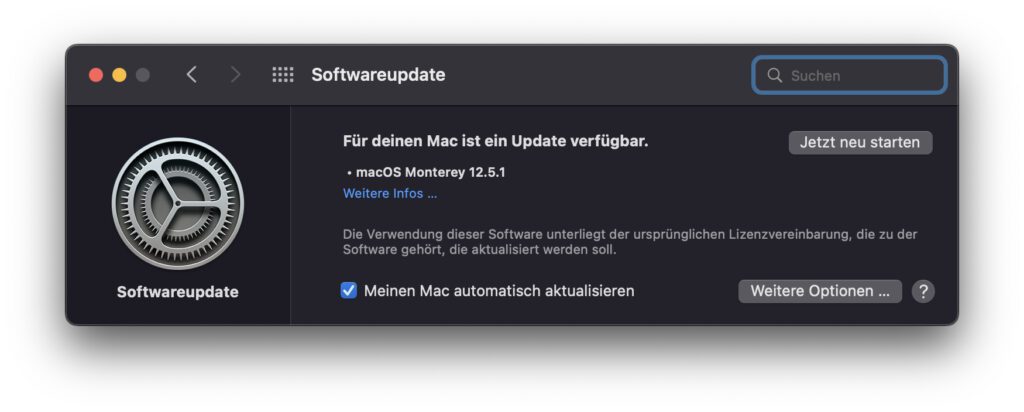 Für den Apple Mac steht macOS 12.5.1 bereit, um Sicherheitslücken im Hinblick auf Kernel und WebKit zu schließen. Mit diesem Update schützt ihr euch vor Malware.