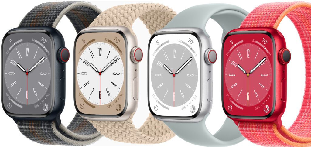 Die Apple Watch Series 8 bringt alle Vorteile der bisherigen Modelle mit und kombiniert sie mit neuen Funktionen: Unfallerkennung und nachträgliche Erkennung des Eisprungs. Außerdem gibt es Updates für Fitness-Funktionen, etwa die Messung der Schrittlänge beim Joggen oder die Erkennung der Art des Schwimmens beim Wassersport.