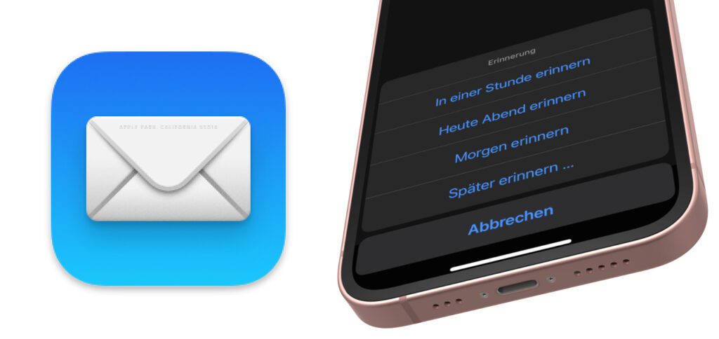 Seit iOS 16 könnt ihr euch mit der Mail App am iPhone an eine E-Mail erinnern lassen. Hier findet ihr die Anleitung und einen Test dazu.