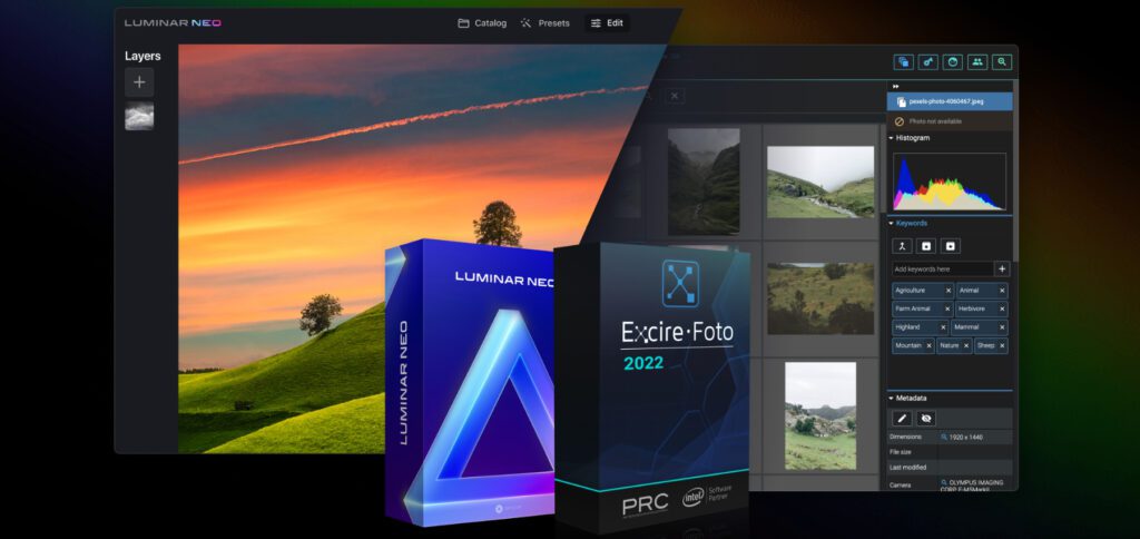 Luminar Neo und Excire Foto 2022 im Paket. Mit den beiden Apps für Mac und PC könnt ihr große Fotomengen ordnen, zielgerichtet bestimmte Aufnahmen finden sowie diese dann auf unterschiedlichste Weise bearbeiten.