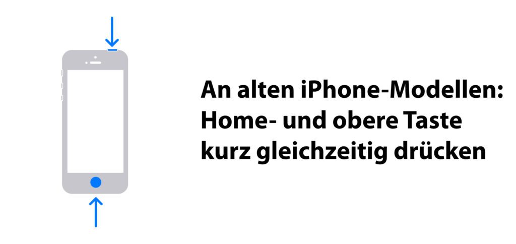 Screenshot machen an älteren Apple-Smartphones ohne Seitentaste, wie etwa dem iPhone 4 und 4s oder dem iPhone 5 und 5c. Bildquelle: Apple.com