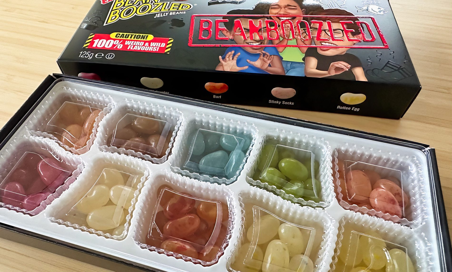 Die Jelly Beans Boozled sind eine Packung mit 10 ekligen Geschmacksrichtungen (Fotos: Sir Apfelot).