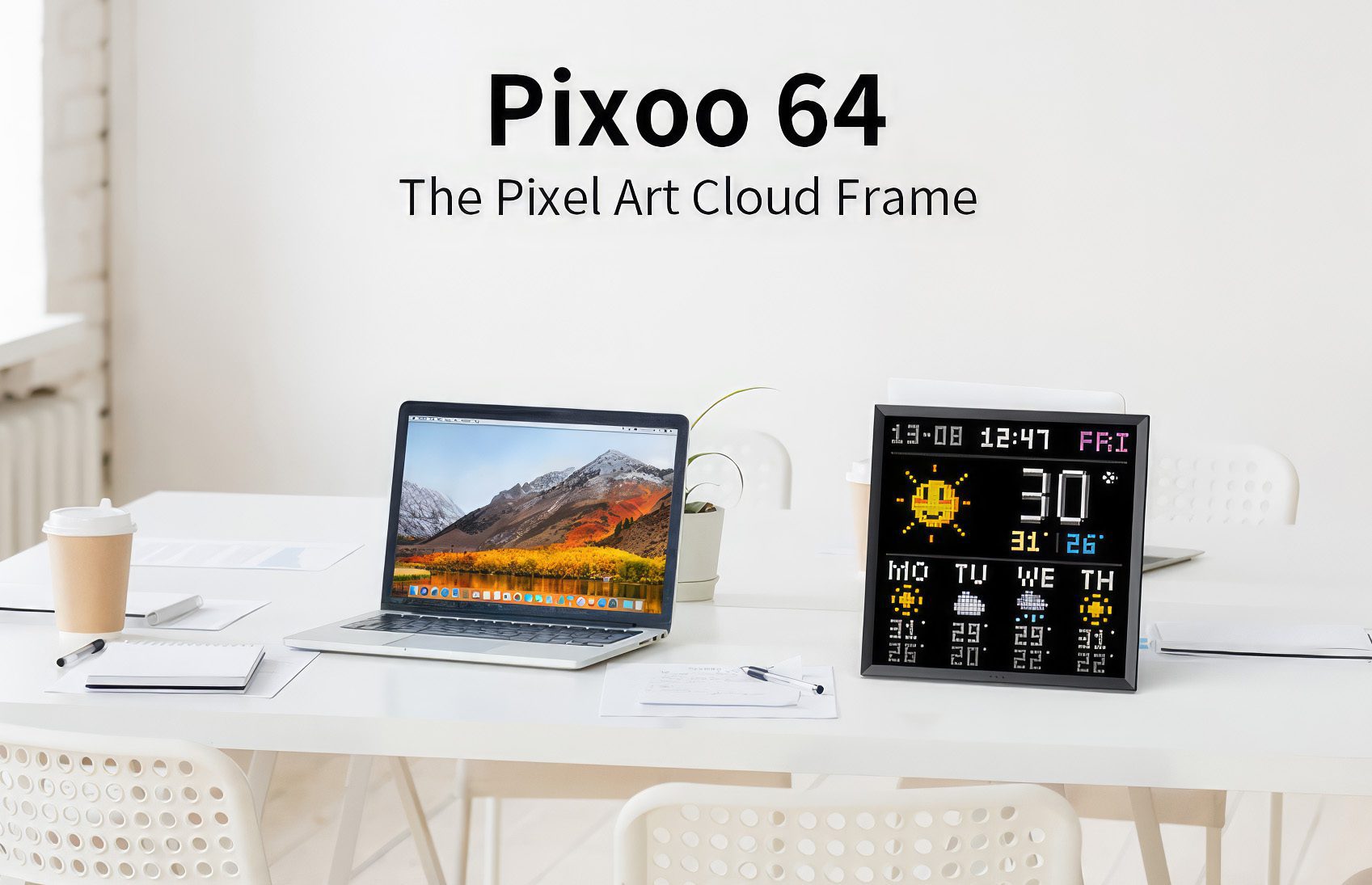 Die Pixoo 64 LED-Matrix bietet mit 4096 Bildpunkten eine recht hohe Auflösung und kann auch Informationen oder Pixelart darstellen (Foto: Divoom).