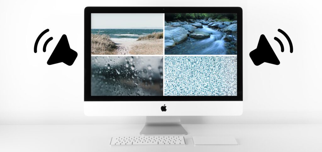 Am Apple Mac könnt ihr direkt über die macOS-Systemeinstellungen verschiedene Hintergrund- und Umgebungsgeräusche abspielen. Zur Auswahl stehen dabei Regen, Wellenrauschen und mehr.