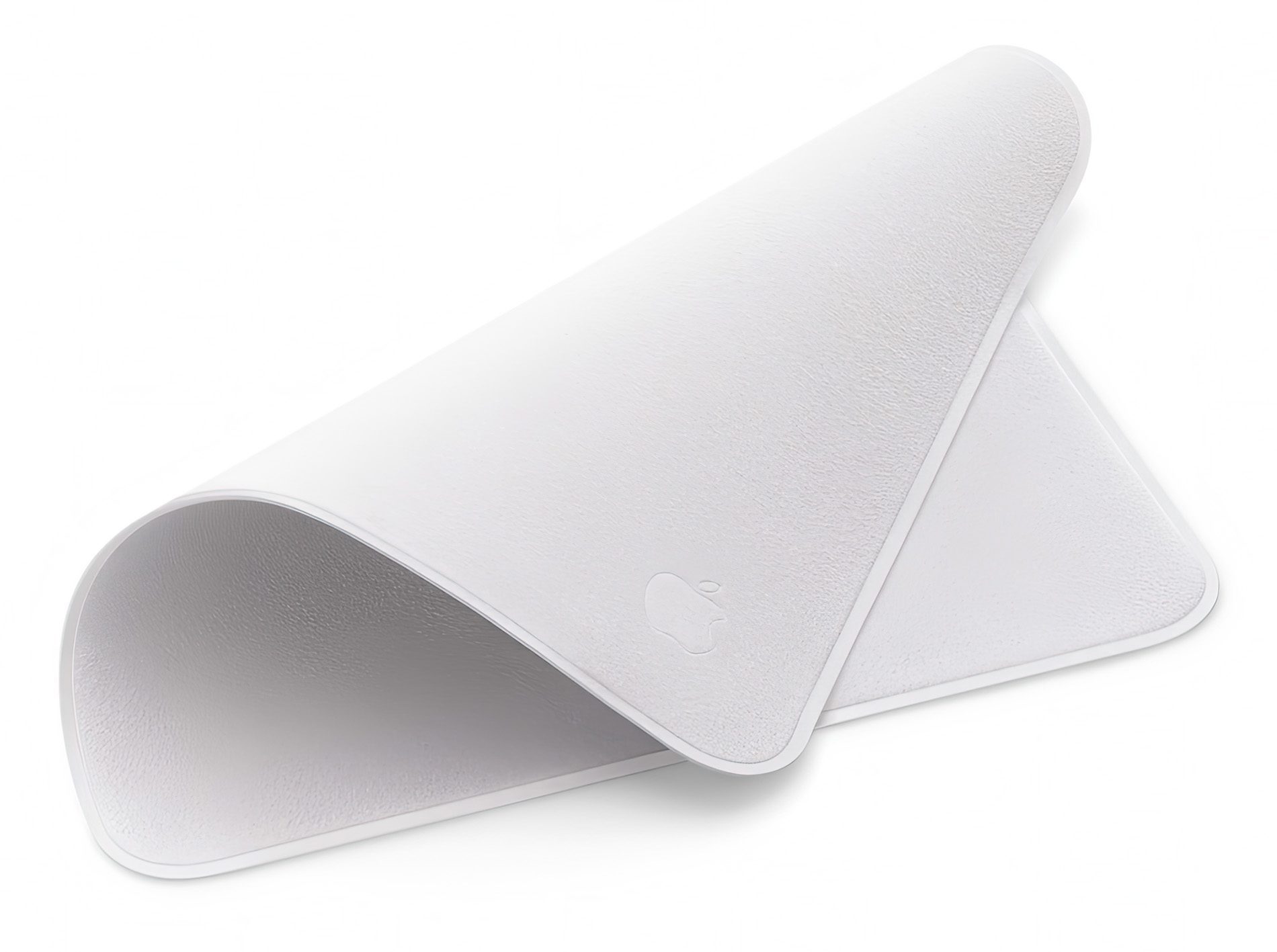 In der Realität sieht das Apple-Tuch deutlich grauer aus, als auf dem Produktbild (Foto: Apple).