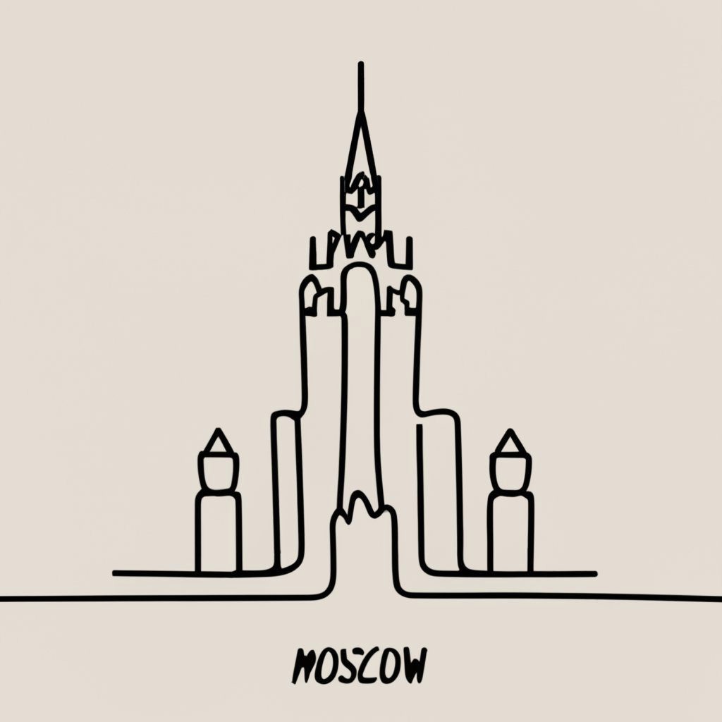 Ein minimalistisches Logo-Design für Moskau – das klappt auch für andere bekannte Großstädte.