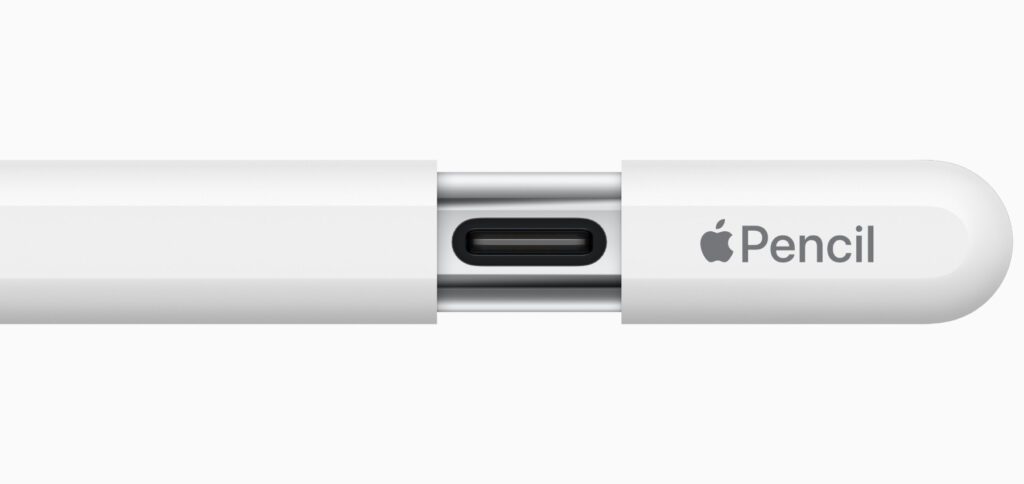 Zieht man die Kappe des neuen Apple Pencil zurück, dann kommt der USB-C-Anschluss zum Koppeln mit dem iPad und zum Aufladen zum Voschein.