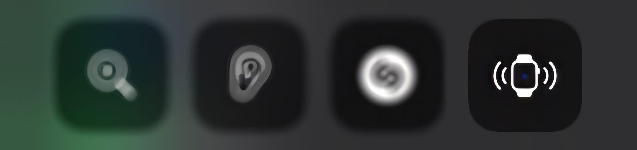 Rechts unten sieht man das neue Icon für die Funktion, um die Apple Watch anzupingen – hier ein Screenshots aus meinem iPhone-Kontrollzentrum (mit Weichzeichner über die anderen Buttons).