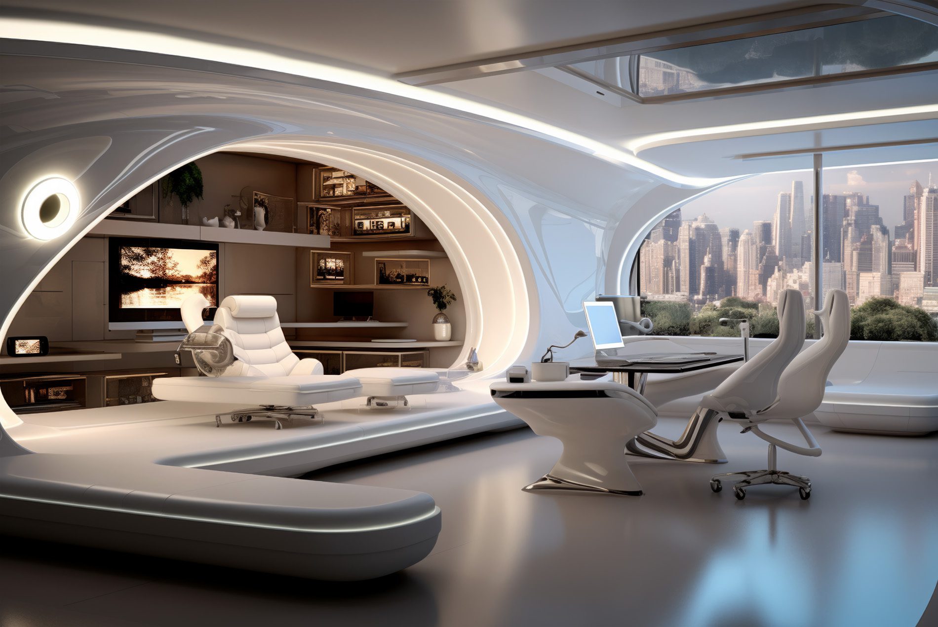 So könnte ein Home-Office in Zukunft aussehen (Foto: Mid).