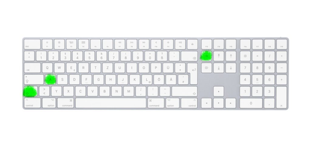 Mit fn+Shift+A ruft man am Apple Mac das Launchpad per Tastenkombination auf. An kleineren Apple-Tastaturen befindet sich die fn-Taste unten links.