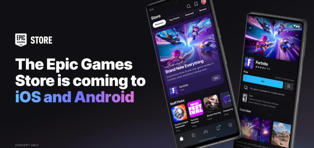 Epic Games hat eigene App Stores für das Apple iPhone und Android-Geräte angekündigt. Diese ergänzen das Angebot, das es bereits für Windows-PCs und den Apple Mac gibt.
