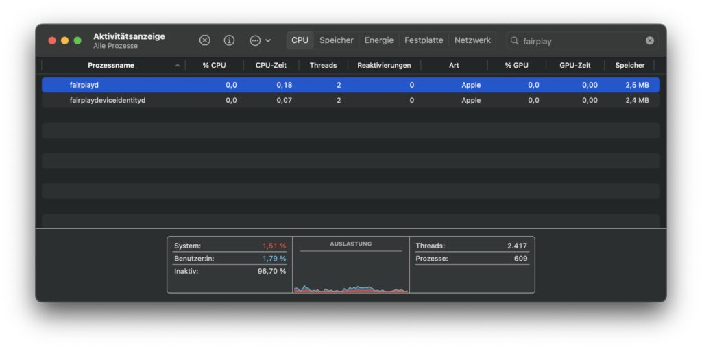 Was ist fairplayd und was macht dieser macOS-Prozess auf dem Apple Mac? Details zum FairPlay Daemon und zum Rechteschutz von Streaming-Medien habe ich in diesem Ratgeber zusammengetragen.