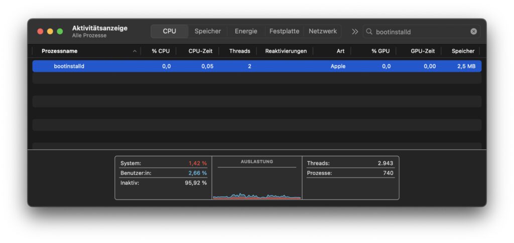Was ist bootinstalld und was macht dieser macOS-Prozess? Hier zeige ich auf, welche Aufgaben dieser Mac-Hintergrundprozess erledigt.